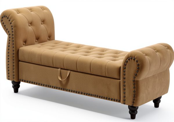 Velvet Storage Bench Karjjini Black Design-6