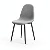 TYMMC Dining Chairs Linen Padded Seats Metal Legs Set-1