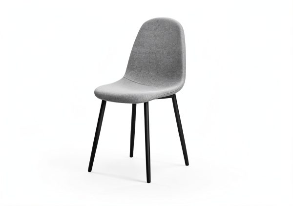 TYMMC Dining Chairs Linen Padded Seats Metal Legs Set-1