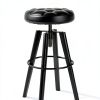 Angoily Round Stool Seat Replacement PU Leather-3