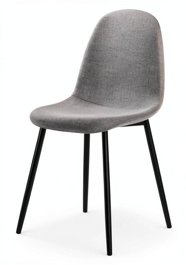 TYMMC Dining Chairs Linen Padded Seats Metal Legs Set-6
