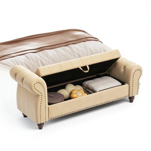 Velvet Storage Bench Karjjini Black Design-3