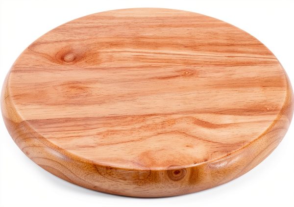 GANAZONO Wooden Round Stool Seat Rustic Metal Base-0