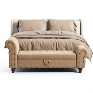 Velvet Storage Bench Karjjini Black Design-0