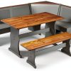 Pemberly Row Solid Pine Bench Wood Seating Food Service-0