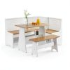 Wooden Food Service Seating Booths Assembly Required-4