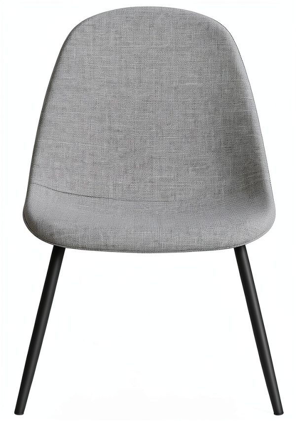 TYMMC Dining Chairs Linen Padded Seats Metal Legs Set-7