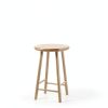 GANAZONO Wooden Round Stool Seat Rustic Metal Base-1