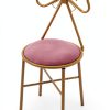 Pyroarle Pink Butterfly Backrest Vanity Chair Iron-0