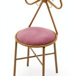 Pyroarle Pink Butterfly Backrest Vanity Chair Iron-0