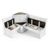KOBY HOME L-Shape Dining Set Solid Wood Space Saver-4