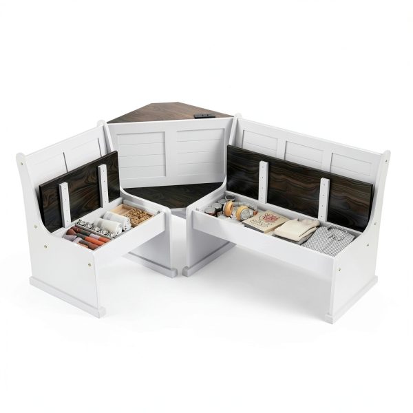 KOBY HOME L-Shape Dining Set Solid Wood Space Saver-4