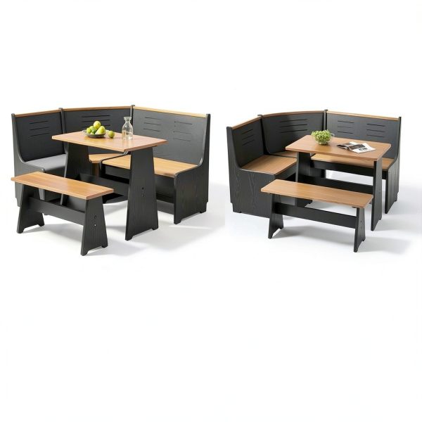 Wooden Food Service Seating Booths Assembly Required-6