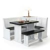 KOBY HOME L-Shape Dining Set Solid Wood Space Saver-0