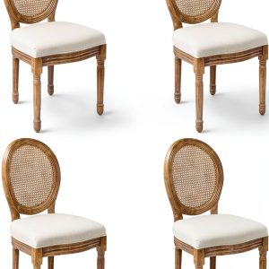 Linen Dining Chair RJPLMFV Cream Solid Design-0