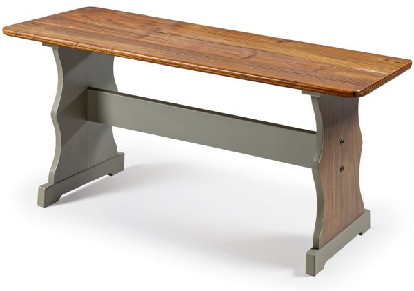 Pemberly Row Solid Pine Bench Wood Seating Food Service-1