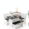 KOBY HOME L-Shape Dining Set Solid Wood Space Saver-2