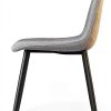 TYMMC Dining Chairs Linen Padded Seats Metal Legs Set-8