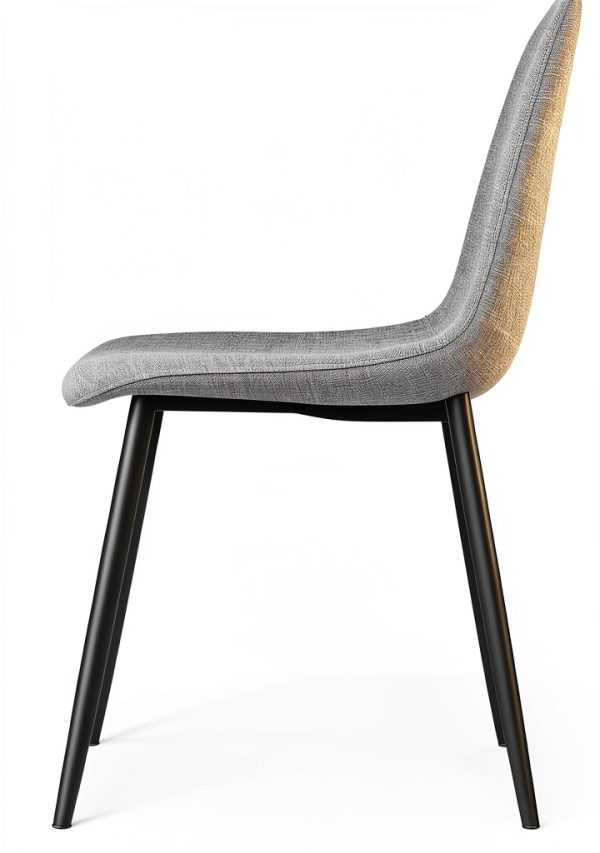 TYMMC Dining Chairs Linen Padded Seats Metal Legs Set-8