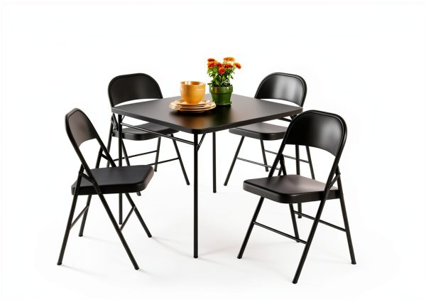 Yilaisen All-Steel Metal Folding Chair Black Durable-4