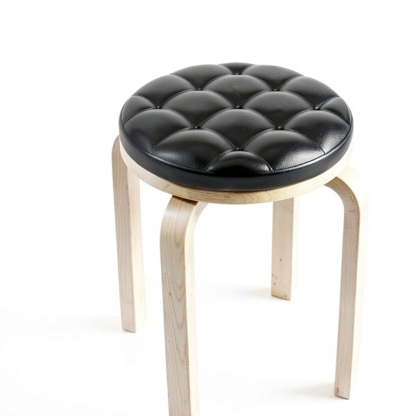 Angoily Round Stool Seat Replacement PU Leather-7