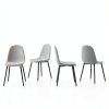 TYMMC Dining Chairs Linen Padded Seats Metal Legs Set-5