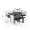 KOBY HOME L-Shape Dining Set Solid Wood Space Saver-1