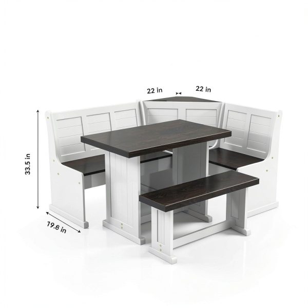 KOBY HOME L-Shape Dining Set Solid Wood Space Saver-1