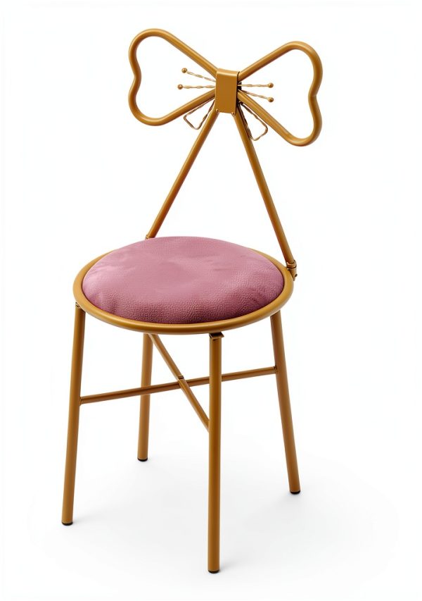 Pyroarle Pink Butterfly Backrest Vanity Chair Iron-2