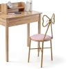 Pyroarle Pink Butterfly Backrest Vanity Chair Iron-1