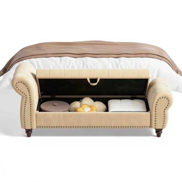 Velvet Storage Bench Karjjini Black Design-4