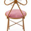 Pyroarle Pink Butterfly Backrest Vanity Chair Iron-7