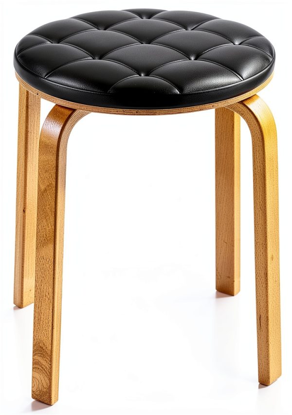 Angoily Round Stool Seat Replacement PU Leather-6