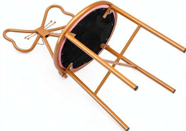 Pyroarle Pink Butterfly Backrest Vanity Chair Iron-6