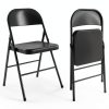 Yilaisen All-Steel Metal Folding Chair Black Durable-2