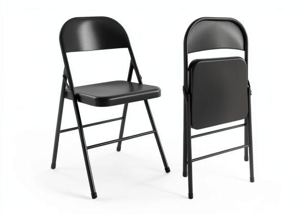 Yilaisen All-Steel Metal Folding Chair Black Durable-2