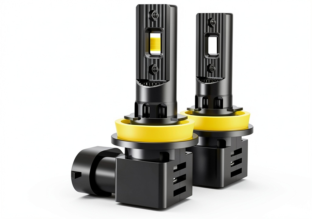RCJ H11 fog light bulb installed in a vehicle front bumper