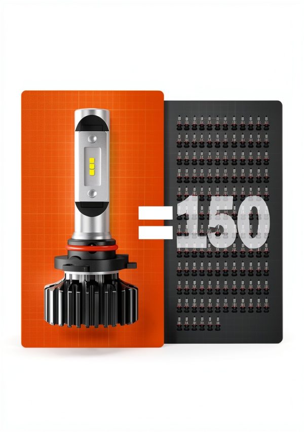 ZonCar 9006 Fog Light 150W Bright White Universal Fit-4