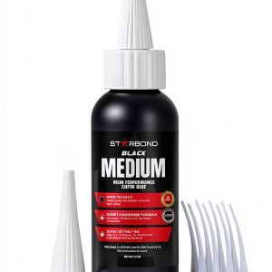 Starbond Black Medium CA Glue, Premium Cyanoacrylate Super Glue, Crack Filler 150 CPS Viscosity, for Woodworking, Woodturning, Carpentry, Guitar, RC, Hobby, 2oz-0
