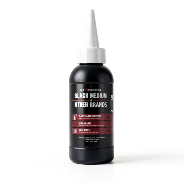 Starbond Black Medium CA Glue, Premium Cyanoacrylate Super Glue, Crack Filler 150 CPS Viscosity, for Woodworking, Woodturning, Carpentry, Guitar, RC, Hobby, 2oz-4