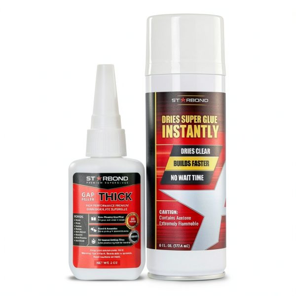 Starbond 2 oz Thick CA Glue with 6 oz Activator – Glue for Woodworking-0