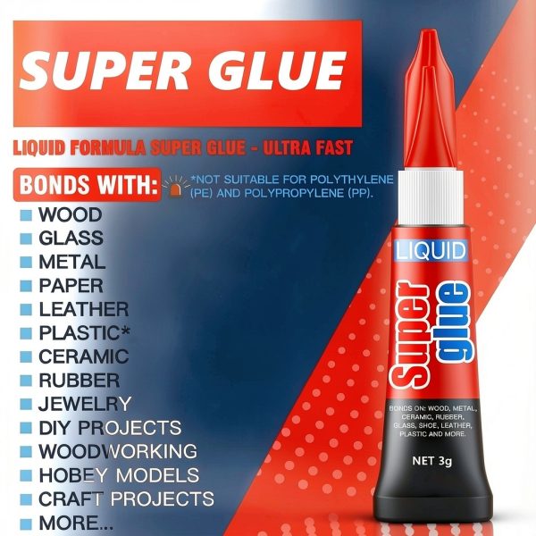 Super Glue ALECPEA 3g Liquid Pack of 12 Fast Thin Strong Cyanoacrylate-3