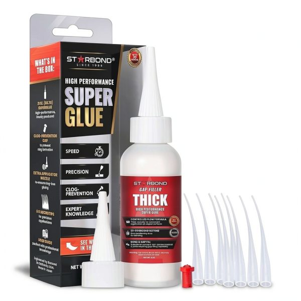 Starbond Thick Super Glue Pro Kit 2 oz Gap-Filling CA Adhesive Cap-0