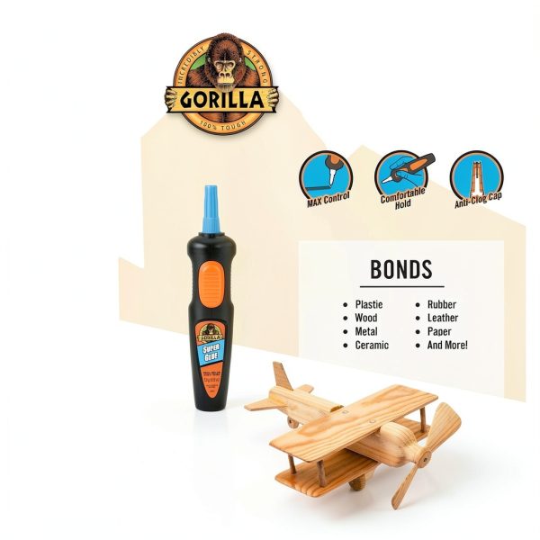 Gorilla Super Glue Pen Cyanoacrylate Fast-Setting Precise 5.5g-1