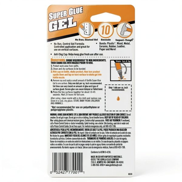 Gorilla Super Glue Gel Clear 20g Pack of 1 All Purpose Adhesive-1